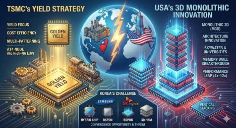  "비싼 장비 대신 수율" TSMC의 실리… 美선 '3D 모놀리식' 역습 시작