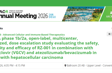 [AACR 2026] 알지노믹스, RNA 편집 신약 간암 임상 중간분석 "발표 제목 공개"