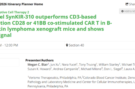 [AACR 2026] HLB이노베이션 베리스모, 차세대 CAR-T 전임상 연구결과 발표