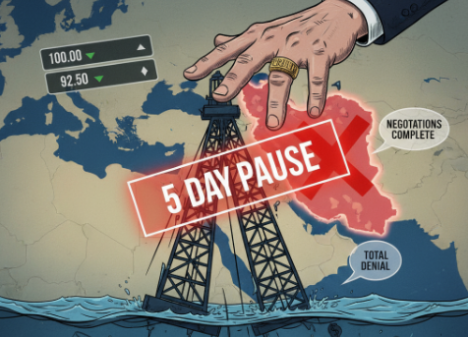 트럼프 "이란 공격 5일 유예" 선언..브렌트유 100달러선 붕괴