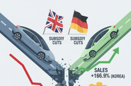 전기차 보조금 끊자 주요 선진국 판매량 곤두박질… 한국 보조금 확대하며 판매량 반등