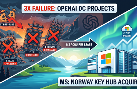 오픈AI, 비용 압박에 3연속 데이터센터 구축 무산…노르웨이 핵심 거점 MS 차지