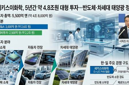 日 세키스이화학, 5년간 약 4.8조원 대형 투자…반도체·차세대  페로브스카이트 태양전지 정조준