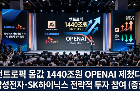 앤트로픽 몸값 1440조원 오픈AI 제쳤다..삼성·SK도 투자 참여
