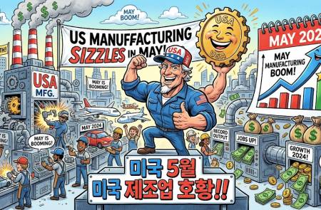 美 5월 제조업 PMI, 5개월 연속 확대… 4년 만에 최고치