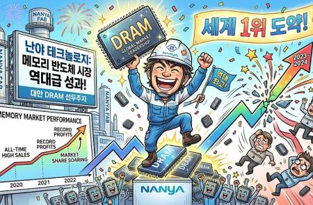 대만 난야 테크놀로지, 5월 매출 276억달러 기록하며 ‘역대급’ 전성기 진입