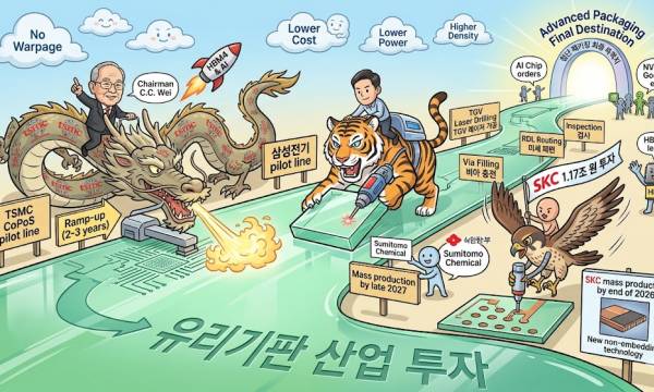 TSMC, AI 칩 수요에 대응해 유리기판 기술 개발 가속… 삼성전기·SKC 등도 기술확보 총력