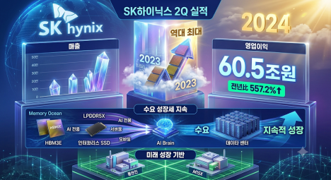 SK하이닉스, 2Q 영업익 60.5조 전년比 557.2%↑.."역대 최대..수요 성장세 지속"