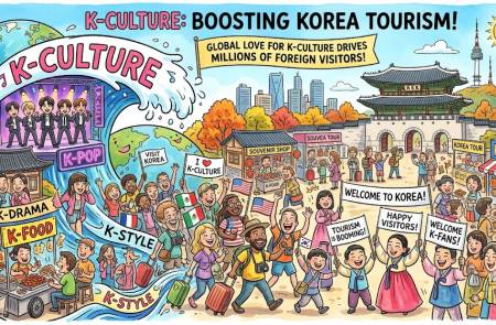K-컬쳐 열풍으로 누적 방한객 증가 및 관광 시장 성장