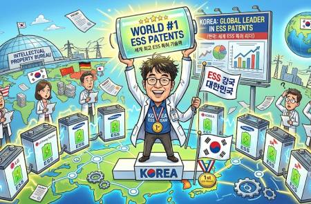 K-ESS, 글로벌 시장서 특허 출원 1위 달성… LG 1위·삼성 3위 시현