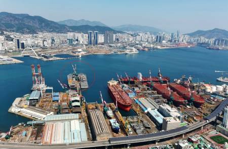 HJ중공업, 美 해군 함정 MRO 성공리에 완료… USNS 아멜리아 에어하트함 출항